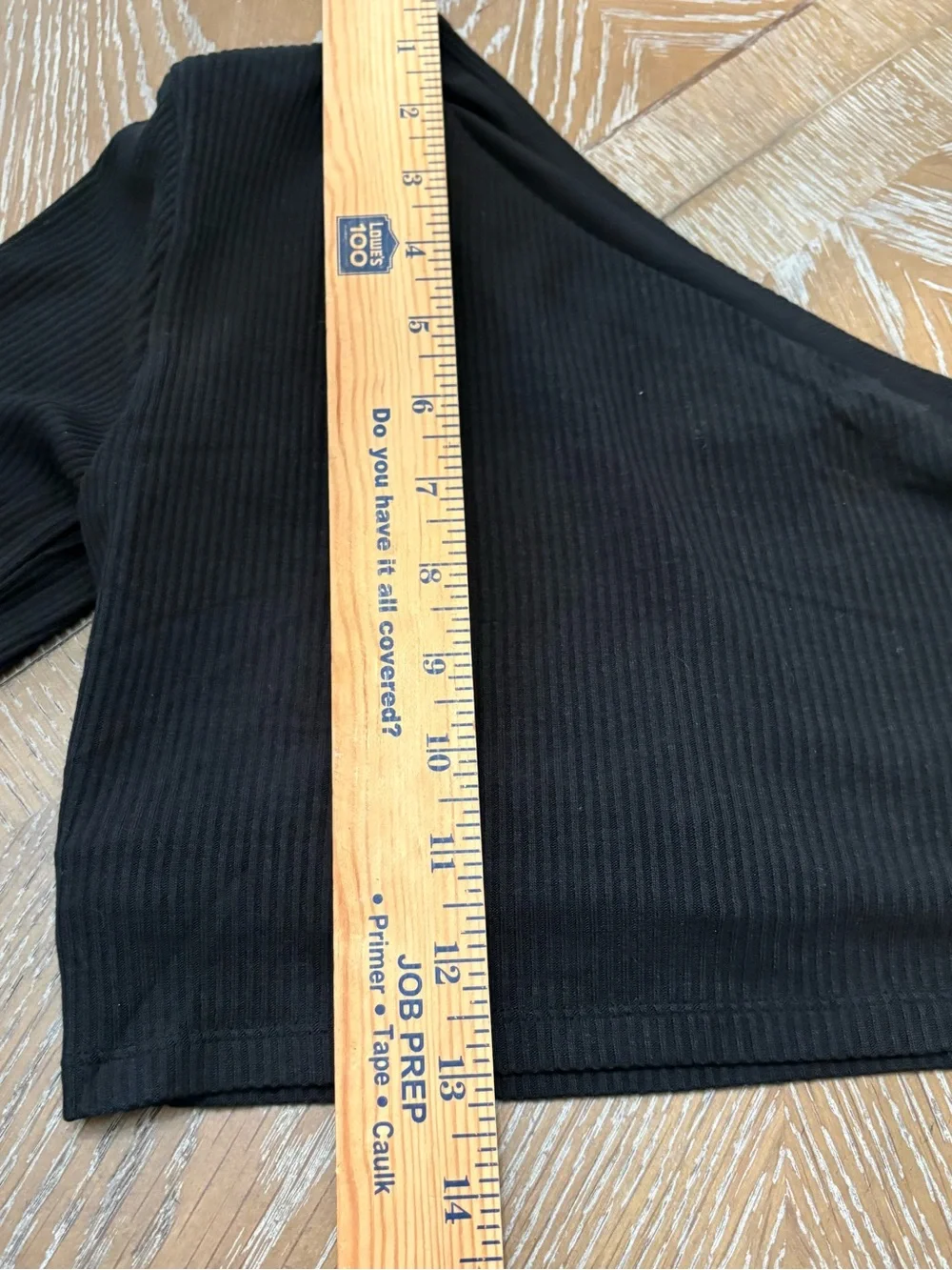 ALO YOGA One-Shoulder Long Sleeve Rib Black Crop Top Size Medium